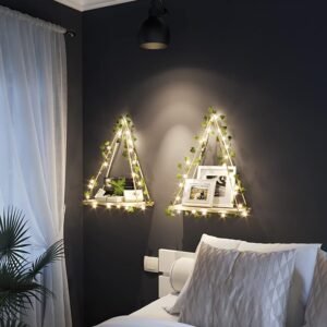 Artificial Ivy LED-Strip Wall Hanging Shelves Set of 2