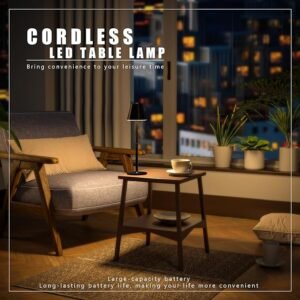 Modern LED Cordless Table Lamp, 4000mAh Rechargeable Battery