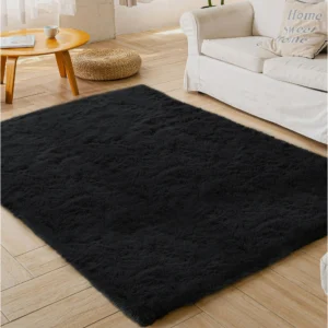 Shag Light Gray Area Rug, 5' x 8' Soft Fluffy Area Rugs for Living Room